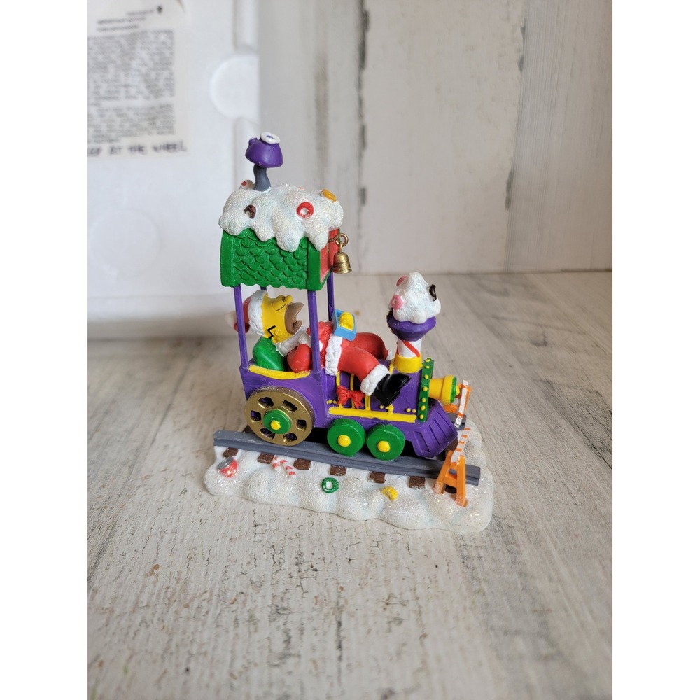 Hamilton Simpsons asleep at the wheel train cart Xmas village accessory vintage